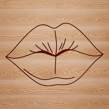 An illustration of human lips, highlighting their anatomy and shape.
