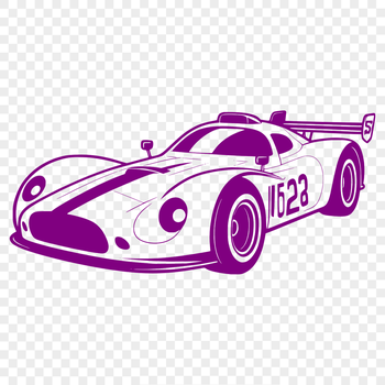 A racing car design suitable for cutting machines like Cricut or laser cutters.