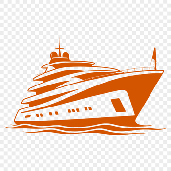 A simple line drawing of a sailboat with a hull and mast.