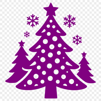 A simple vector illustration of a festive holiday tree with green branches and ornaments.