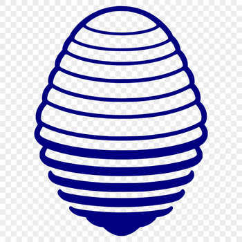 An illustration of a beehive with bees flying around it.