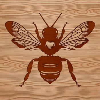 A stylized illustration of a bee, suitable for vector graphics and digital design projects.