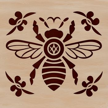 A detailed illustration of a bee with ornate details suitable for vector art.