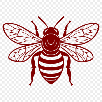 A detailed illustration of a bee from head to wings, suitable for gardening or crafting projects.