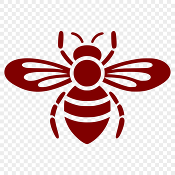 A simple line drawing of a bee in full body form, suitable for gardening and design projects.