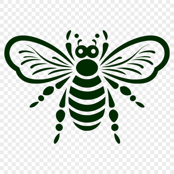 A detailed illustration of a bee's full body, suitable for vector art projects.