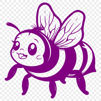 A detailed illustration of a flying bee in full body view, suitable for vector designs.