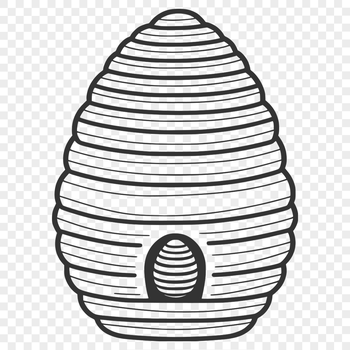 A detailed illustration of a beehive, created as a vector graphic for commercial or personal projects.