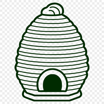 A detailed illustration of a beehive with intricate details and patterns.