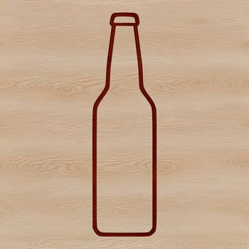 A 2D illustration of a bottle of beer in vector format.