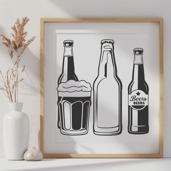 An SVG design of a bottle and its contents on a table.