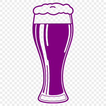 A glass containing a foamy pint of beer with a handle in the background.