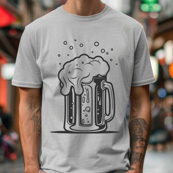 A glass filled with beer, suitable for vector art designs.