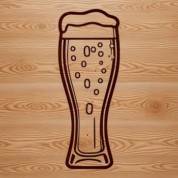 A stylized illustration of a beer glass on a transparent background.