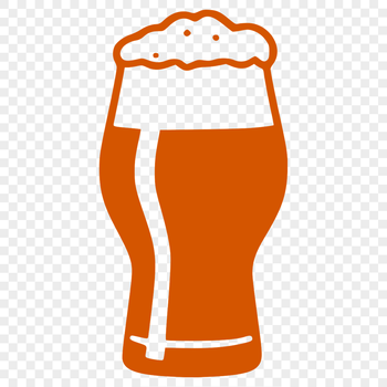 An iconographic representation of a beer glass on a transparent background.