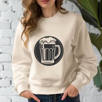 A digital illustration of a glass filled with beer, designed as vector art.