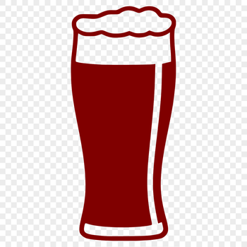 A clear illustration of a beer in a glass, suitable for vector art and design purposes.