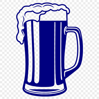A glass containing a beer with foam head, made from vector art for digital design.