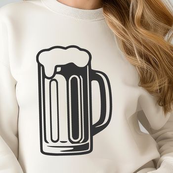 A stylized illustration of a beer in a glass, designed as an SVG vector art.