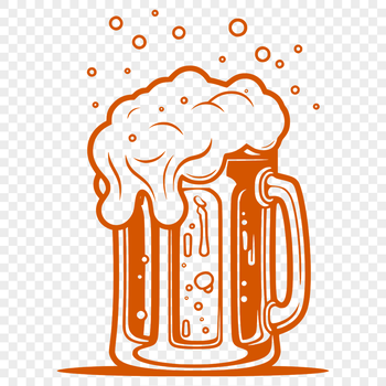 A stylized illustration of a glass filled with beer, suitable for vector art projects.