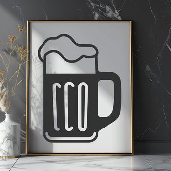 A transparent glass filled with beer on a table.