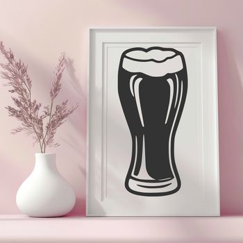 A stylized illustration of a beer in a glass, suitable for vector graphics design.