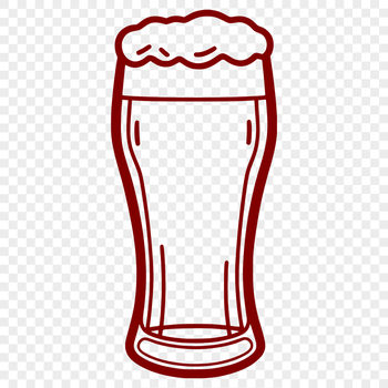 A digital illustration of a glass filled with beer, suitable for vector graphics.