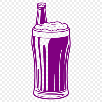 A digital illustration of a beer glass filled with a golden liquid.