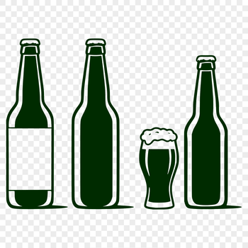 A detailed illustration of a glass containing beer, suitable for crafting and design projects.
