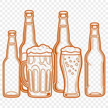 A high-quality illustration of a glass filled with beer, suitable for various design projects and creative applications.
