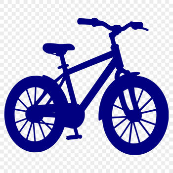 A detailed vector illustration of a bicycle with bold lines and simple shapes.
