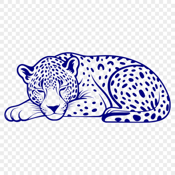 Close-up illustration of a jaguar in a relaxed pose.