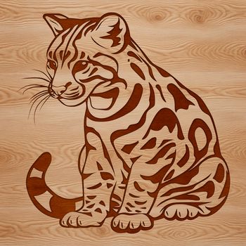 A wild animal native to the Americas, depicted in a seated position as a vector design.