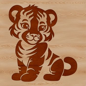 A sitting tiger with a wild animal personality.