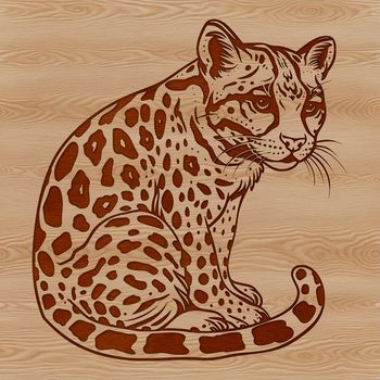 A large cat species found in the wild, with distinctive markings.