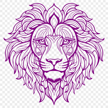 A detailed illustration of a lion's head, suitable for digital art and design projects.