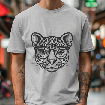 Artistic Big Cat Wearing Glasses