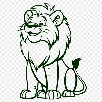 A sitting big cat, commonly found on the savannahs of Africa.