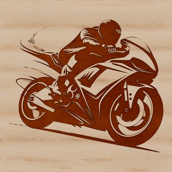 A detailed illustration of a motorbike in vector format.