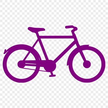 A simple vector graphic illustration of a bicycle.