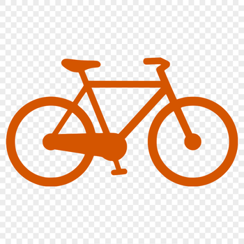 A simple illustration of a bicycle with clean lines and minimalist details.