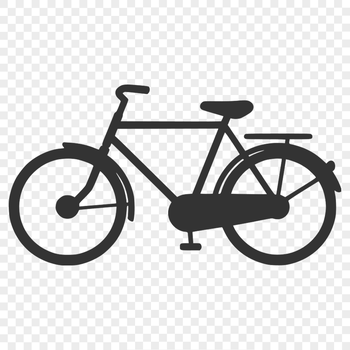 A simple illustration of a bicycle with clean lines and minimal details, suitable for digital use.