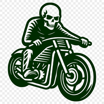 Motorcycle illustration in vector format with detailed engine and chassis design.
