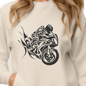 A detailed illustration of a motorbike with intricate design elements.
