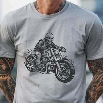 A high-quality digital illustration of a motorcycle with detailed design elements.
