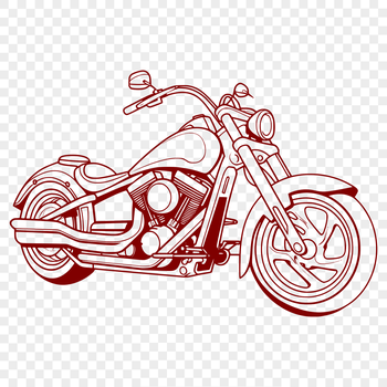 Vector graphic representation of a motorbike with clean lines and bold style.