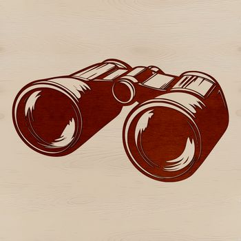 A pair of binoculars used for outdoor activities like camping and hiking.