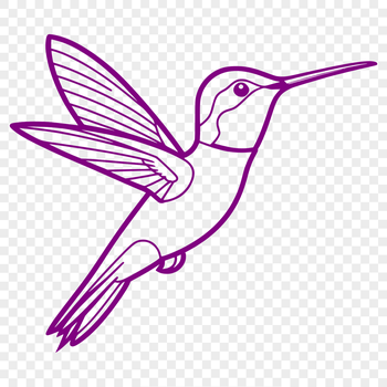 A stylized, intricately designed hummingbird icon suitable for digital projects and designs.
