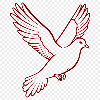 Vector illustration of a dove, symbolizing peace and faith in various religious contexts.