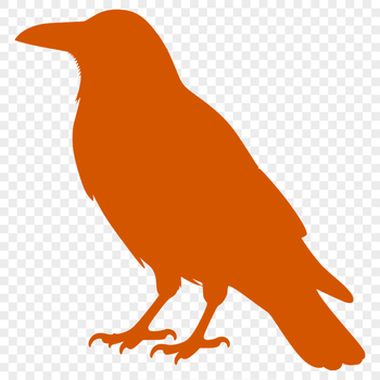 A detailed illustration of a crow in silhouette, suitable for digital and craft uses.